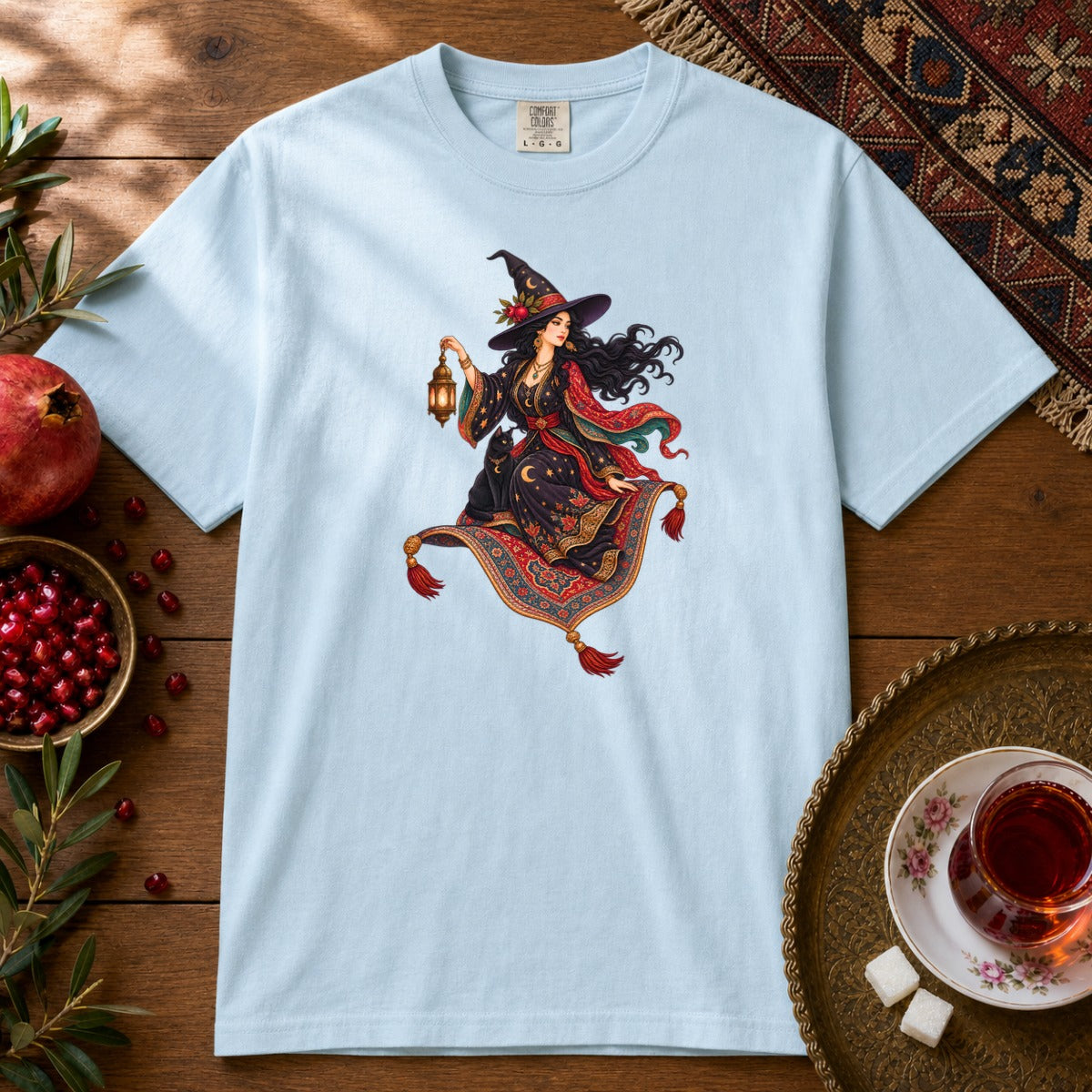 Witch and the Magic Carpet Premium Tee - Chambray