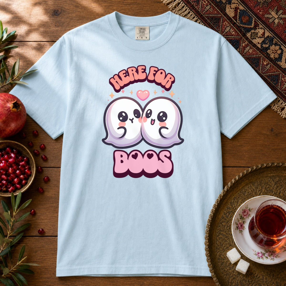 Here for Boos Premium Tee - Chambray