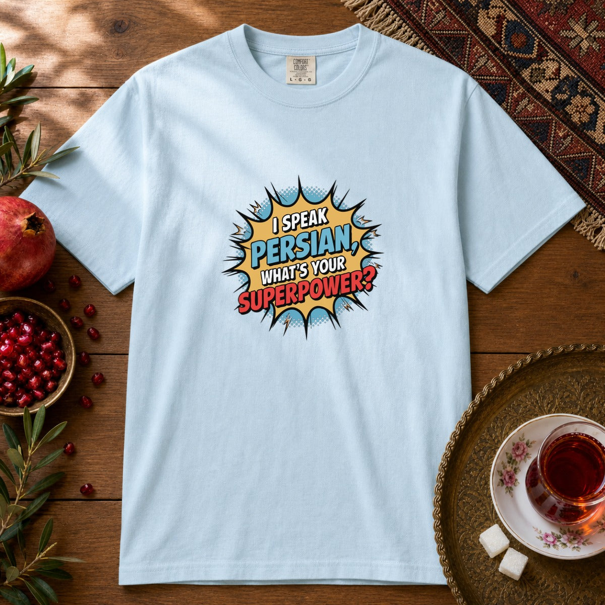 Persian Superpower Premium Tee - Chambray