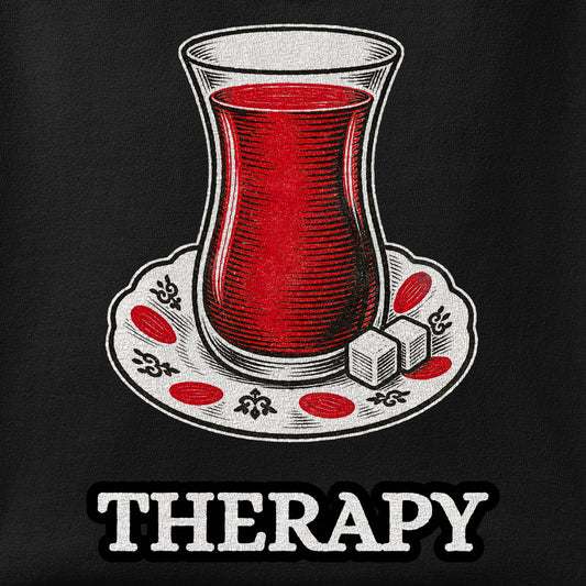 Close-up of the Chayee Therapy print showing ink detail on the fabric