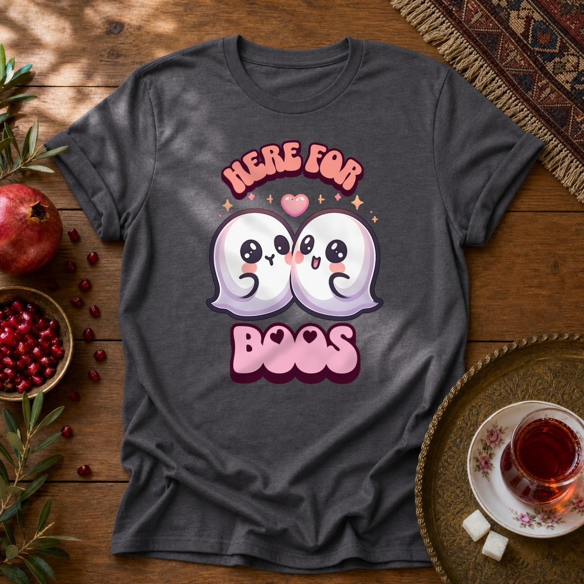 Here for Boos Unisex T-Shirt - Dark Heather