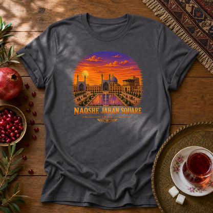 Naqshe Jahan Square - Pixel Art Unisex T-Shirt - Dark Heather