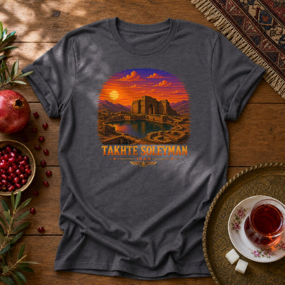 Takhte Soleyman - Pixel Art Unisex T-Shirt - Dark Heather