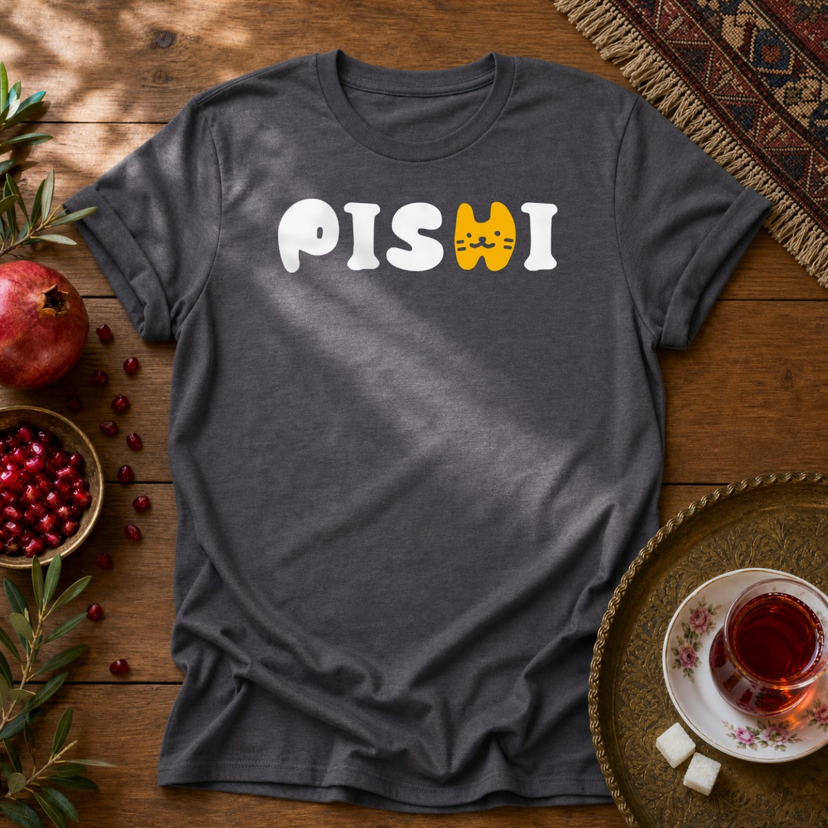 Pishi Type Unisex T-Shirt - Dark Heather