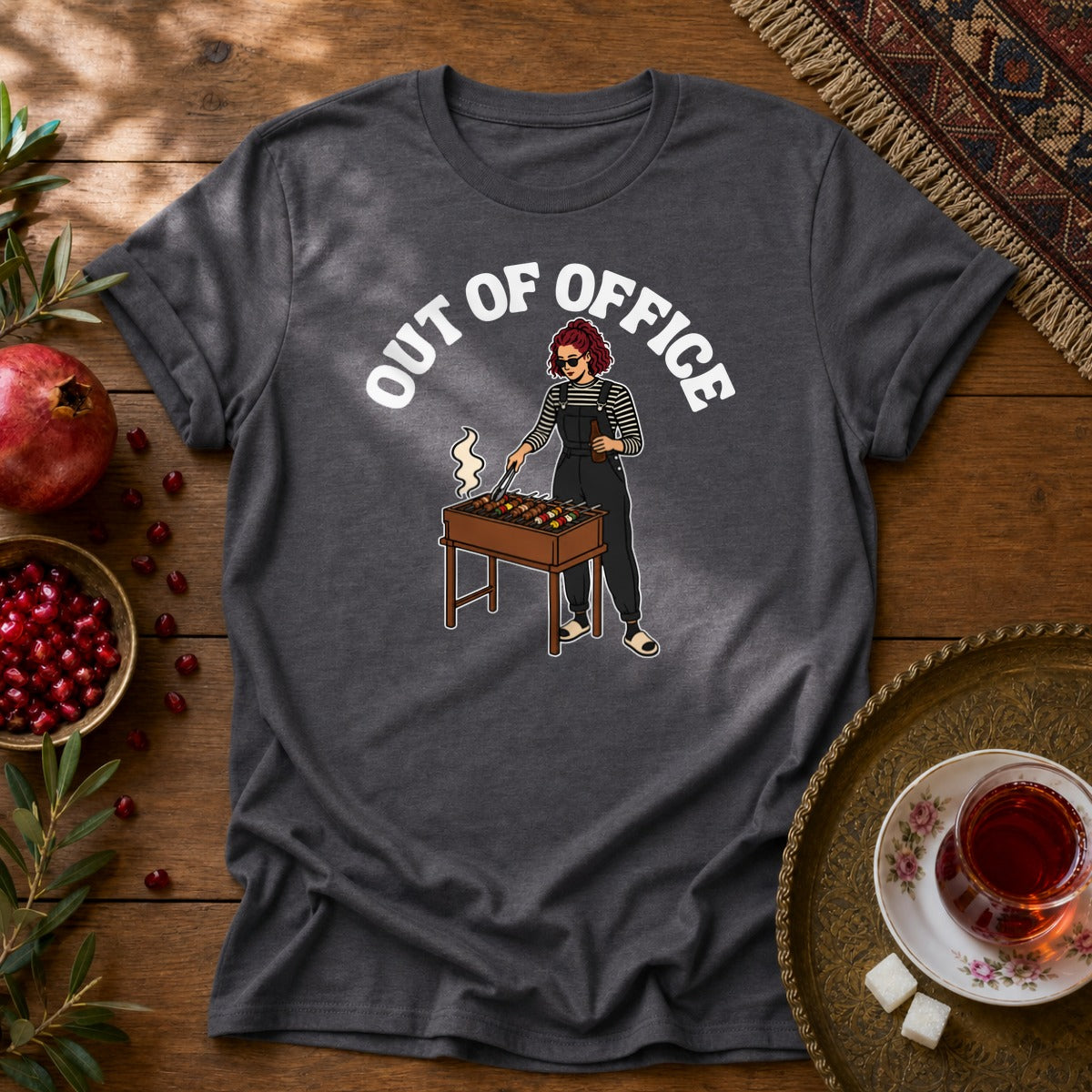Out of Office - Female Unisex T-Shirt - Dark Heather
