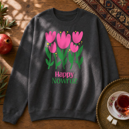 Nowruz Tulips Sweatshirt - Dark Heather