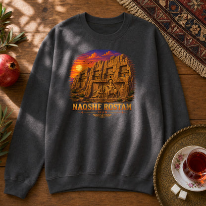 Naqshe Rostam - Pixel Art Sweatshirt - Dark Heather