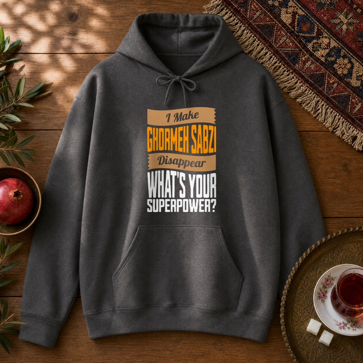 I make Ghormeh Sabzi disappear Hoodie - Dark Heather