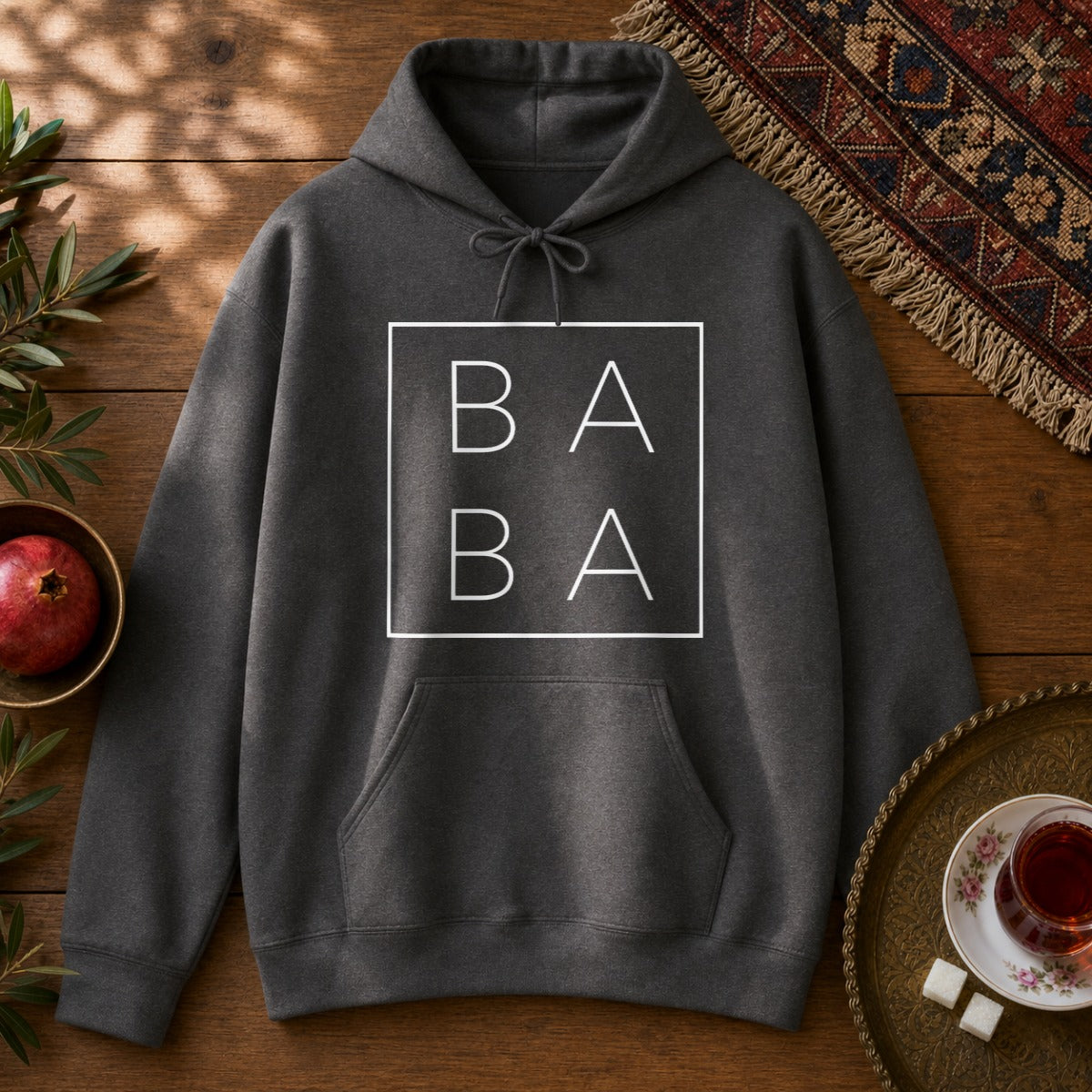 Baba Minimal Hoodie - Dark Heather