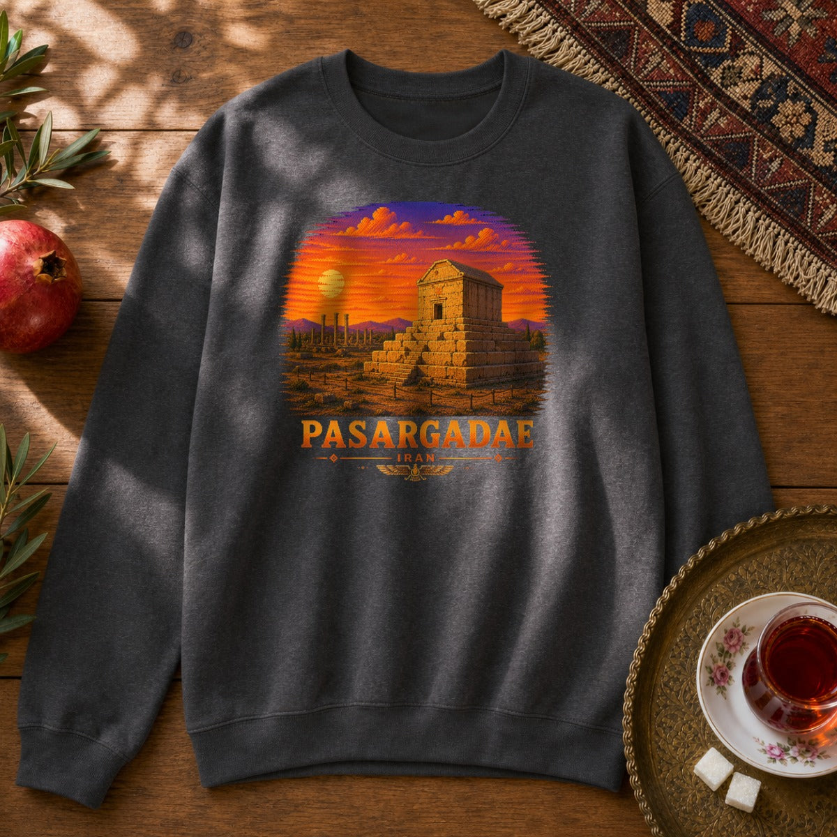 Pasargadae - Pixel Art Sweatshirt - Dark Heather