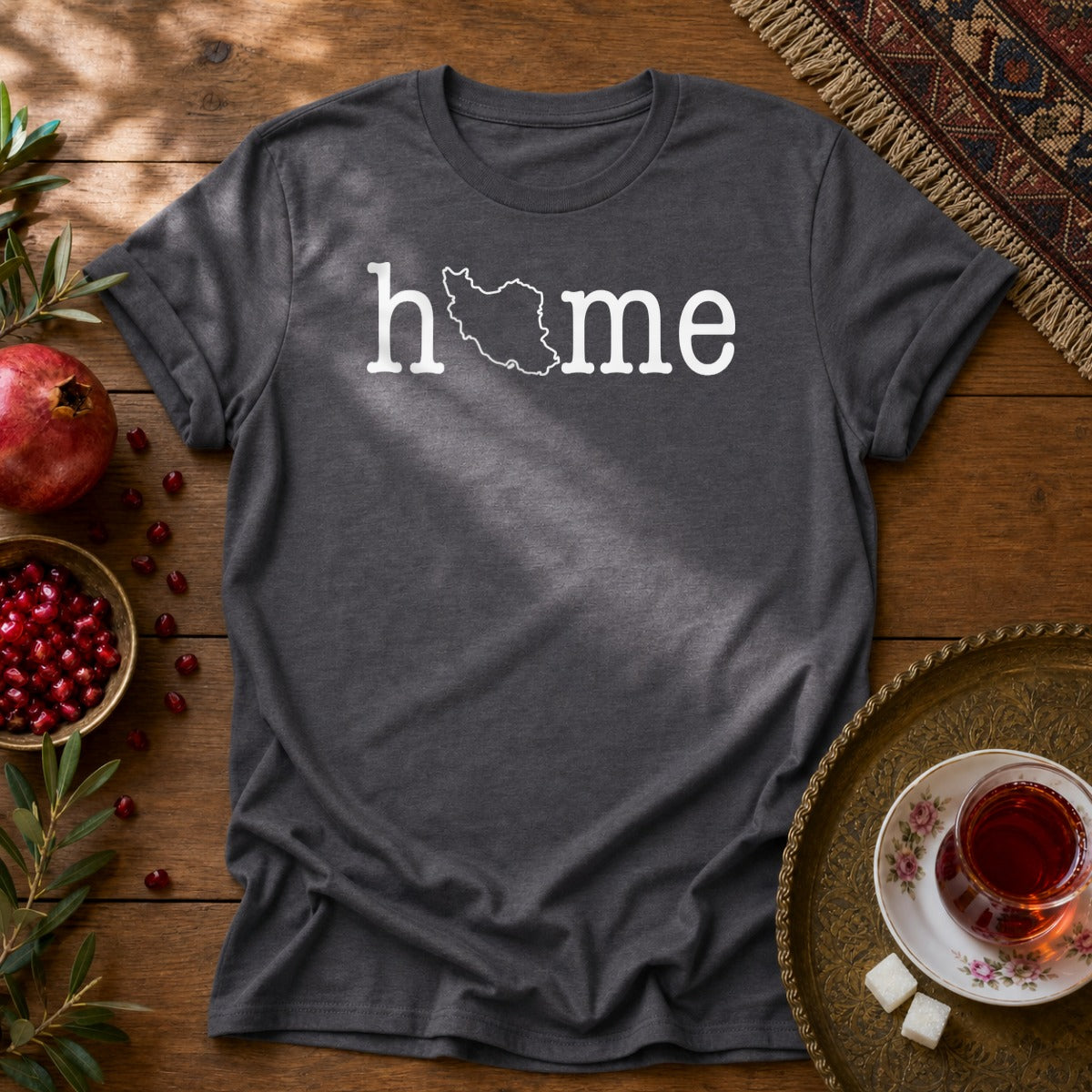 Iran Home Map Unisex T-Shirt - Dark Heather