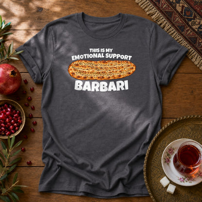 Emotional Support Barbari Unisex T-Shirt - Dark Heather
