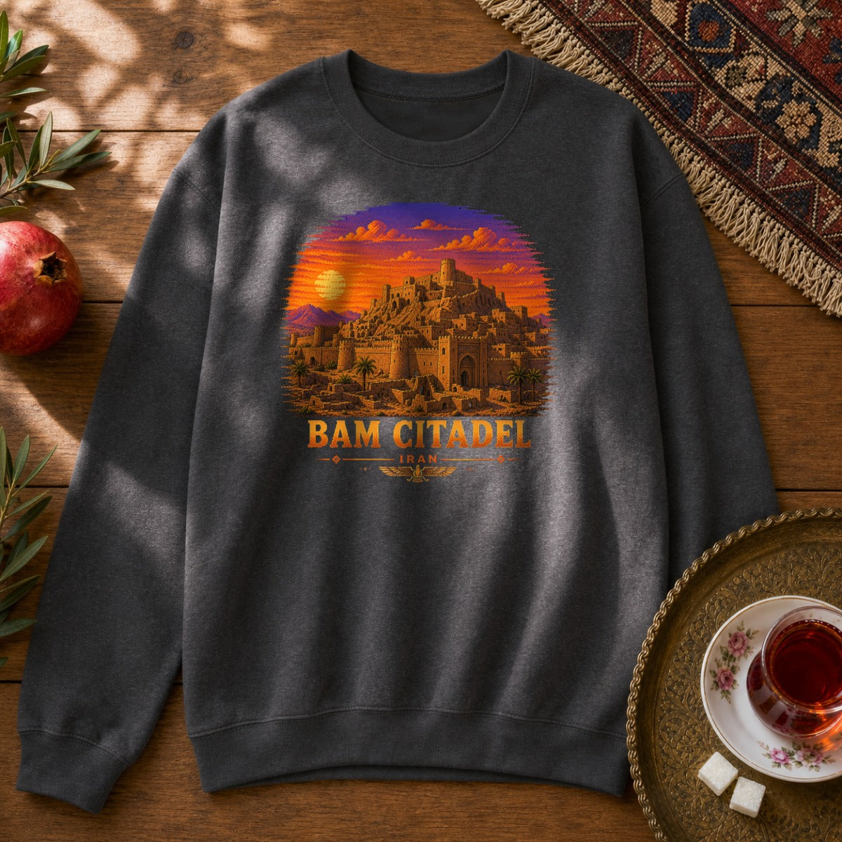 Bam Citadel - Pixel Art Sweatshirt - Dark Heather