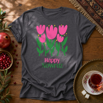 Nowruz Tulips Unisex T-Shirt - Dark Heather