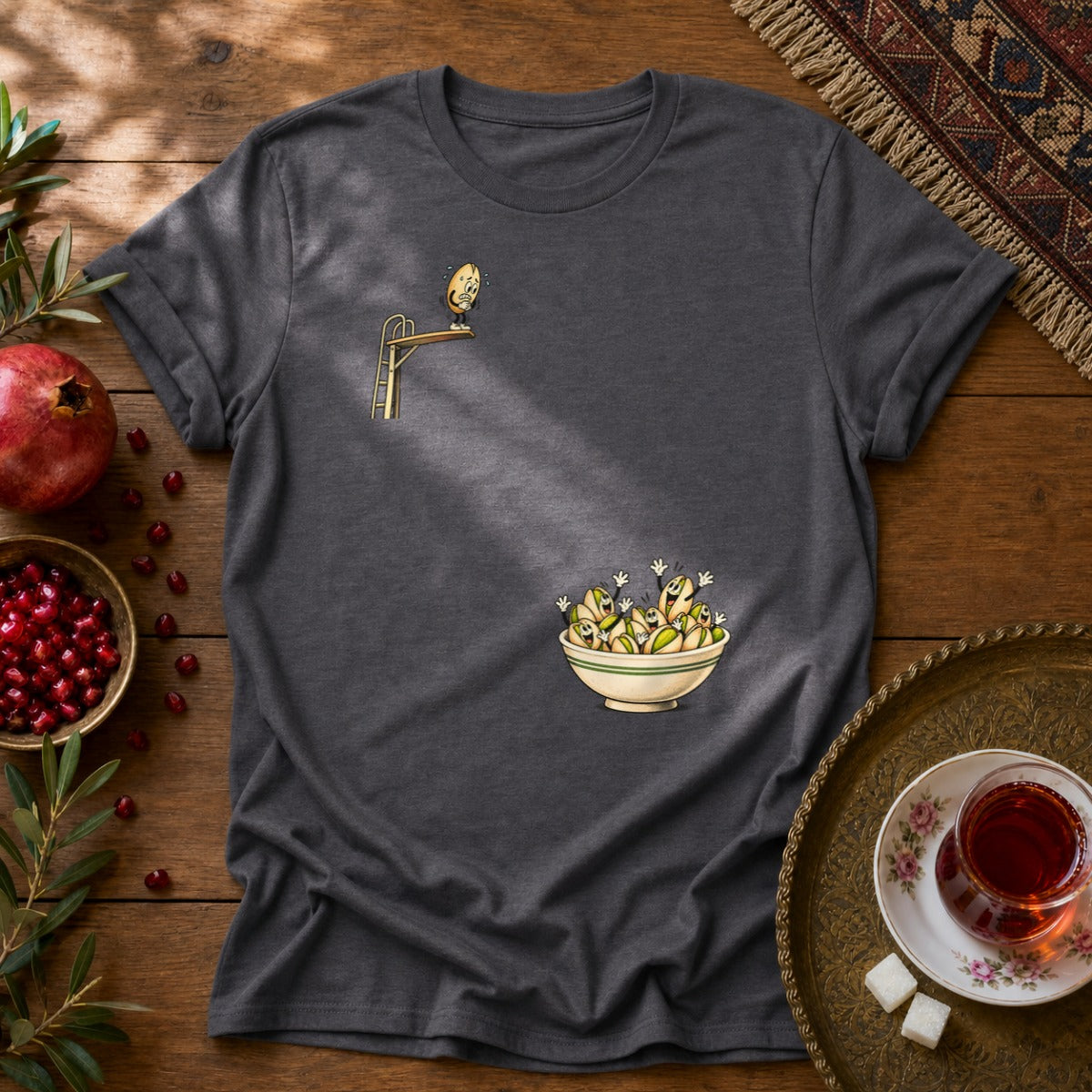 Diving Pistachio Unisex T-Shirt - Dark Heather