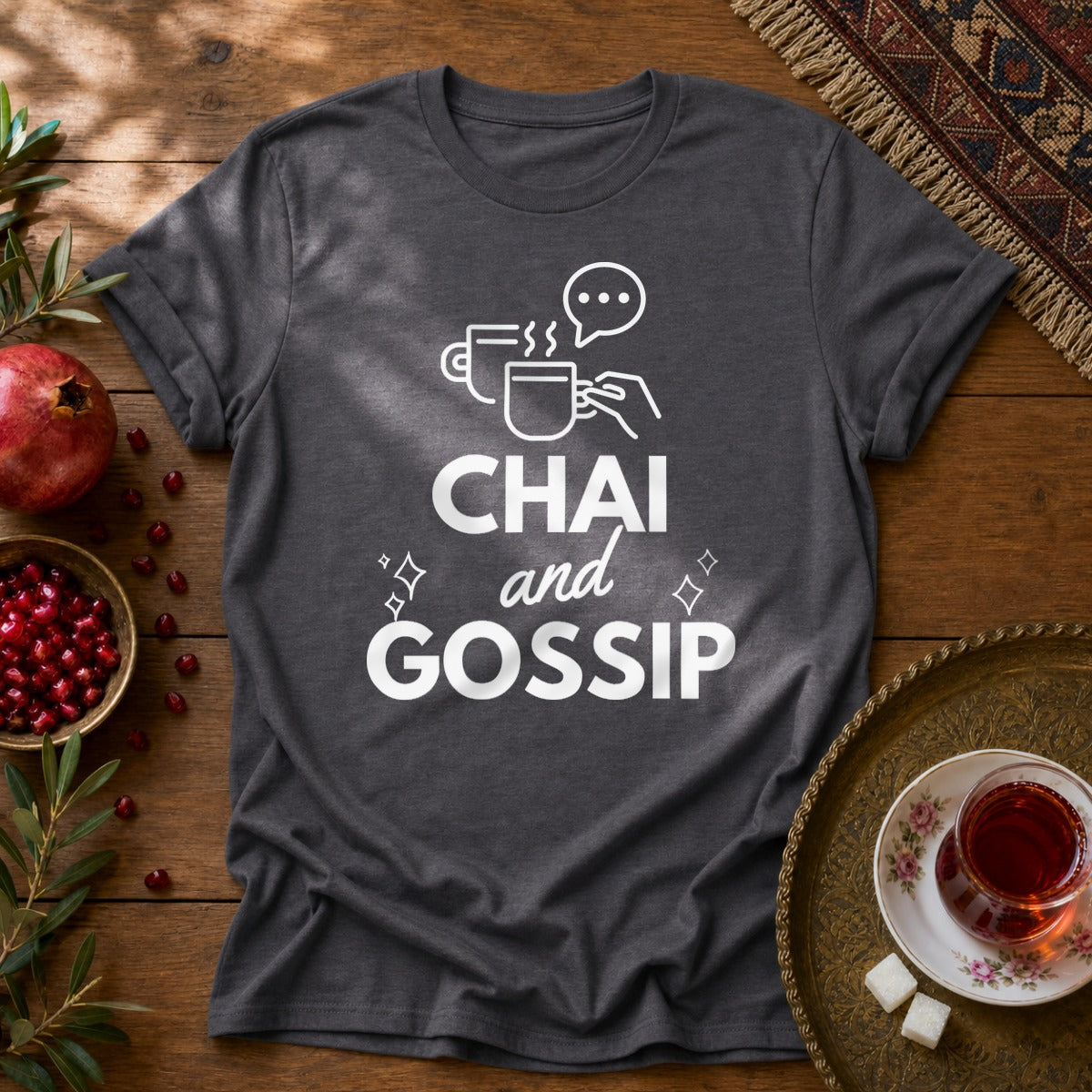Chai and Gossip Unisex T-Shirt - Dark Heather