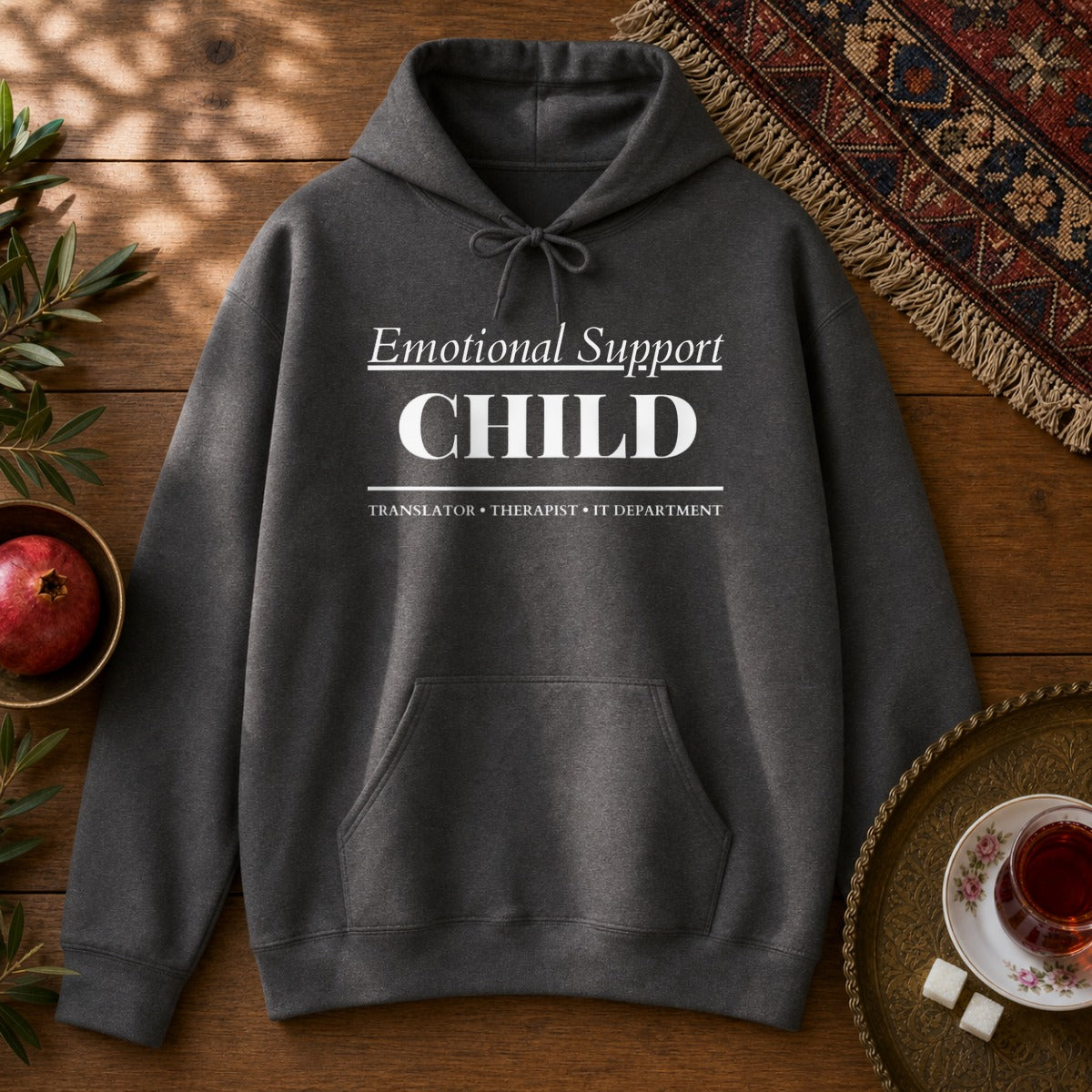 Emotional Support Child Hoodie - Dark Heather