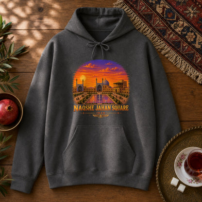 Naqshe Jahan Square - Pixel Art Hoodie - Dark Heather