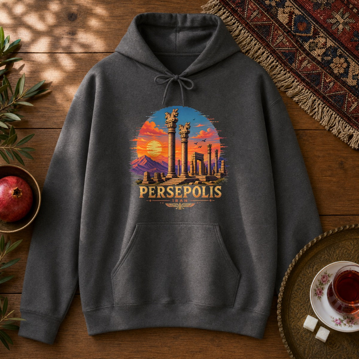 Persepolis - Pixel Art Hoodie - Dark Heather