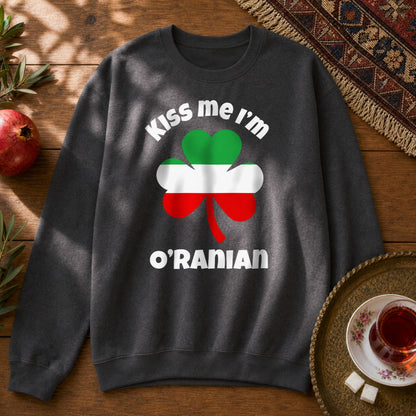 Kiss Me I'm O'Ranian Sweatshirt - Dark Heather