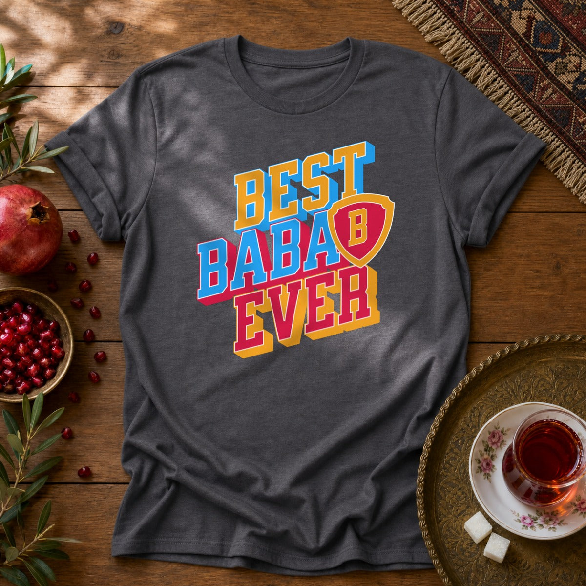 Best Baba Ever - Shield Unisex T-Shirt - Dark Heather