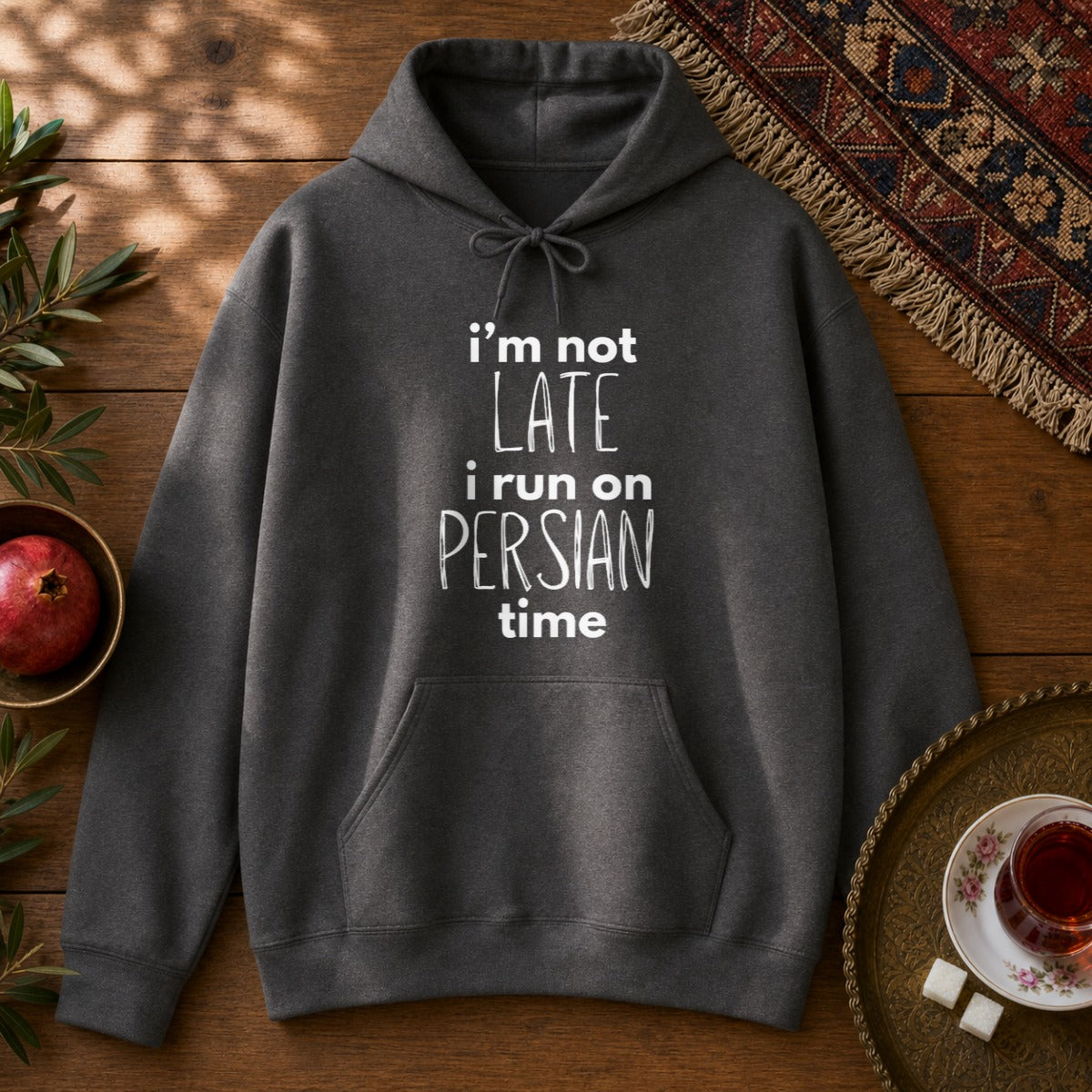 Persian Time Hoodie - Dark Heather