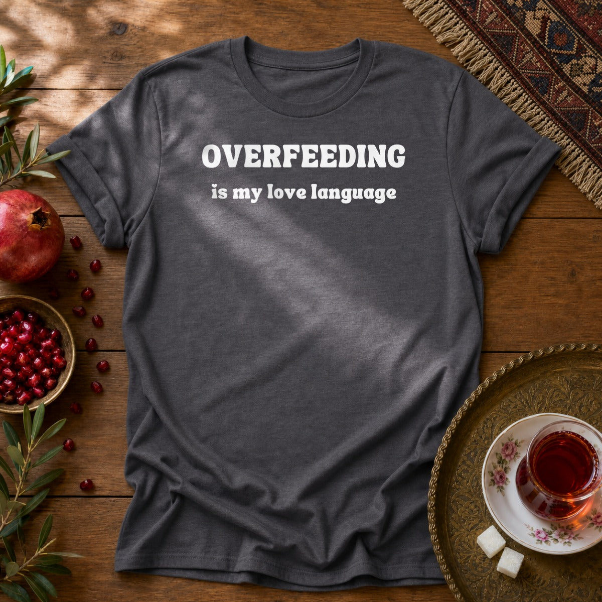 Overfeeding is My Love Language Unisex T-Shirt - Dark Heather