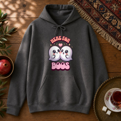 Here for Boos Hoodie - Dark Heather