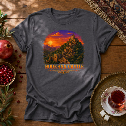 Rudkhan Castle - Pixel Art Unisex T-Shirt - Dark Heather