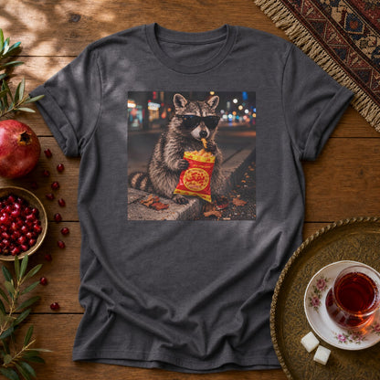 Pofak Raccoon Unisex T-Shirt - Dark Heather