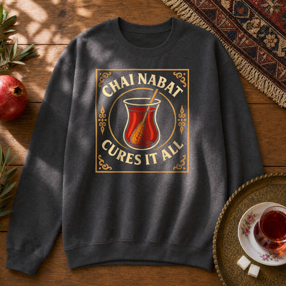 Chai Nabat Cures it All Sweatshirt - Dark Heather