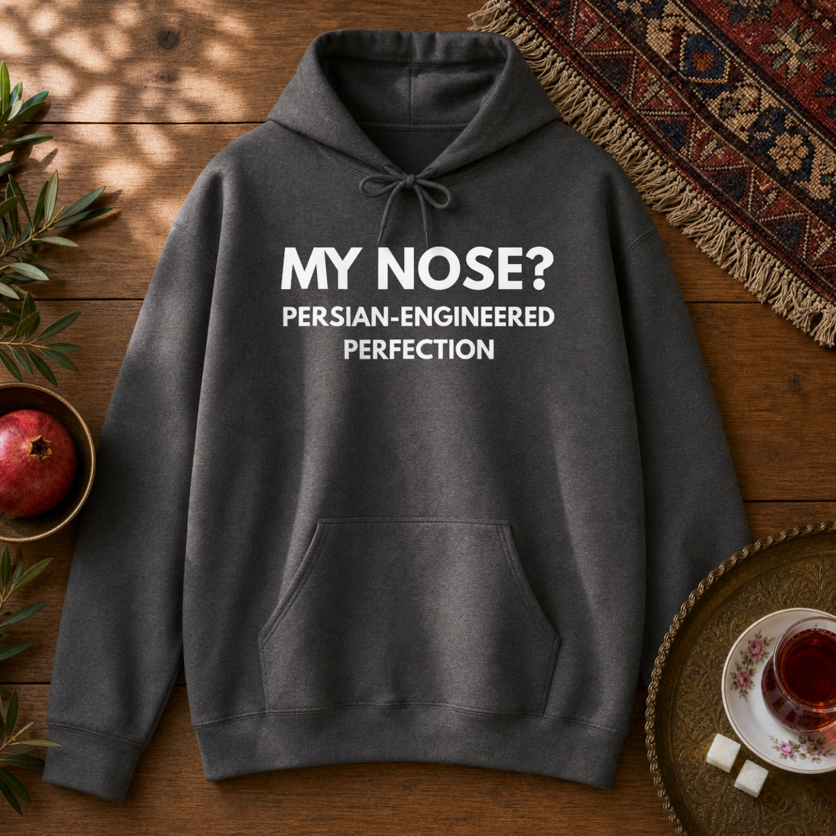 Persian Nose Hoodie - Dark Heather