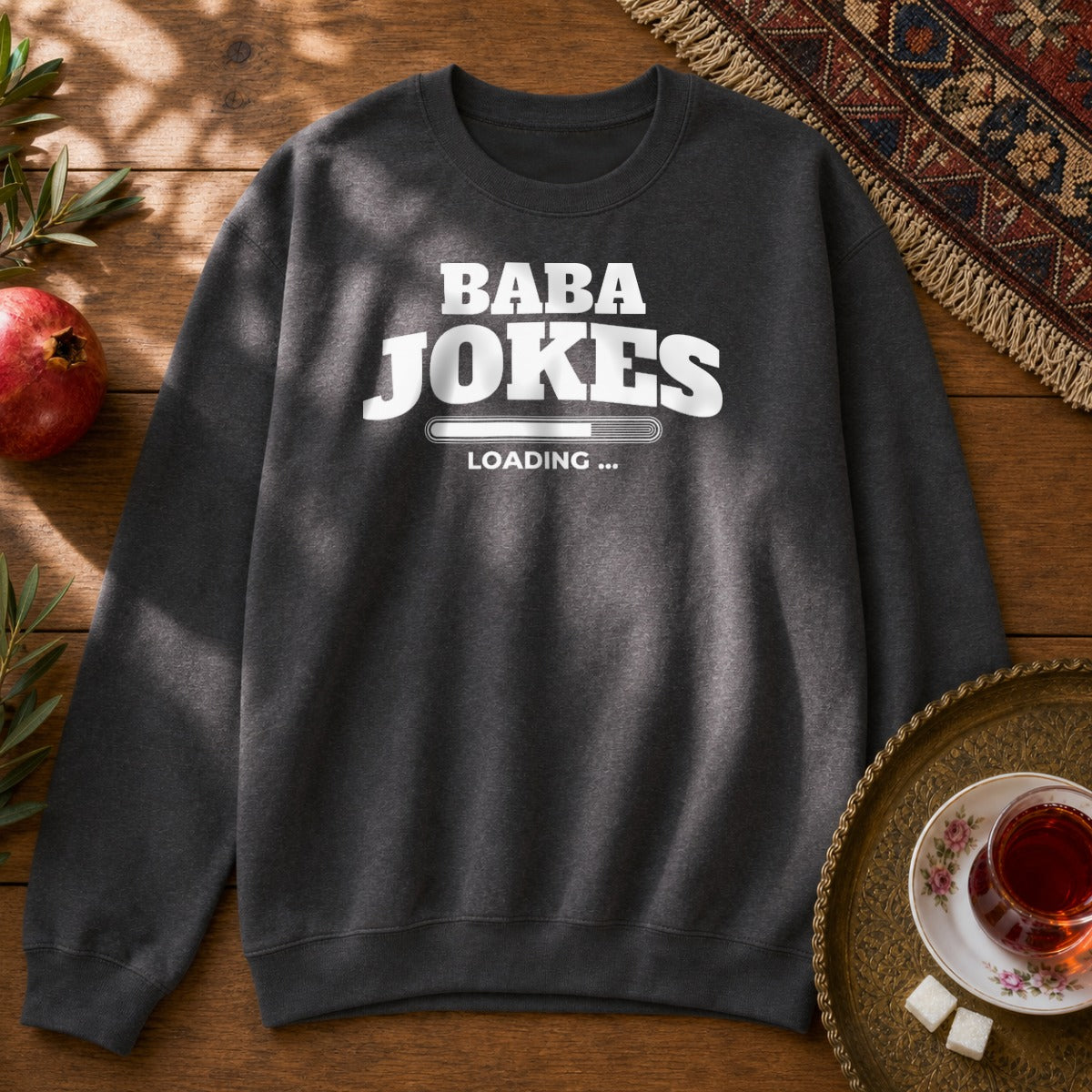 Baba Jokes Loading Sweatshirt - Dark Heather