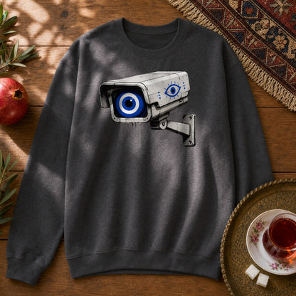 Evil Eye Watching Sweatshirt - Dark Heather