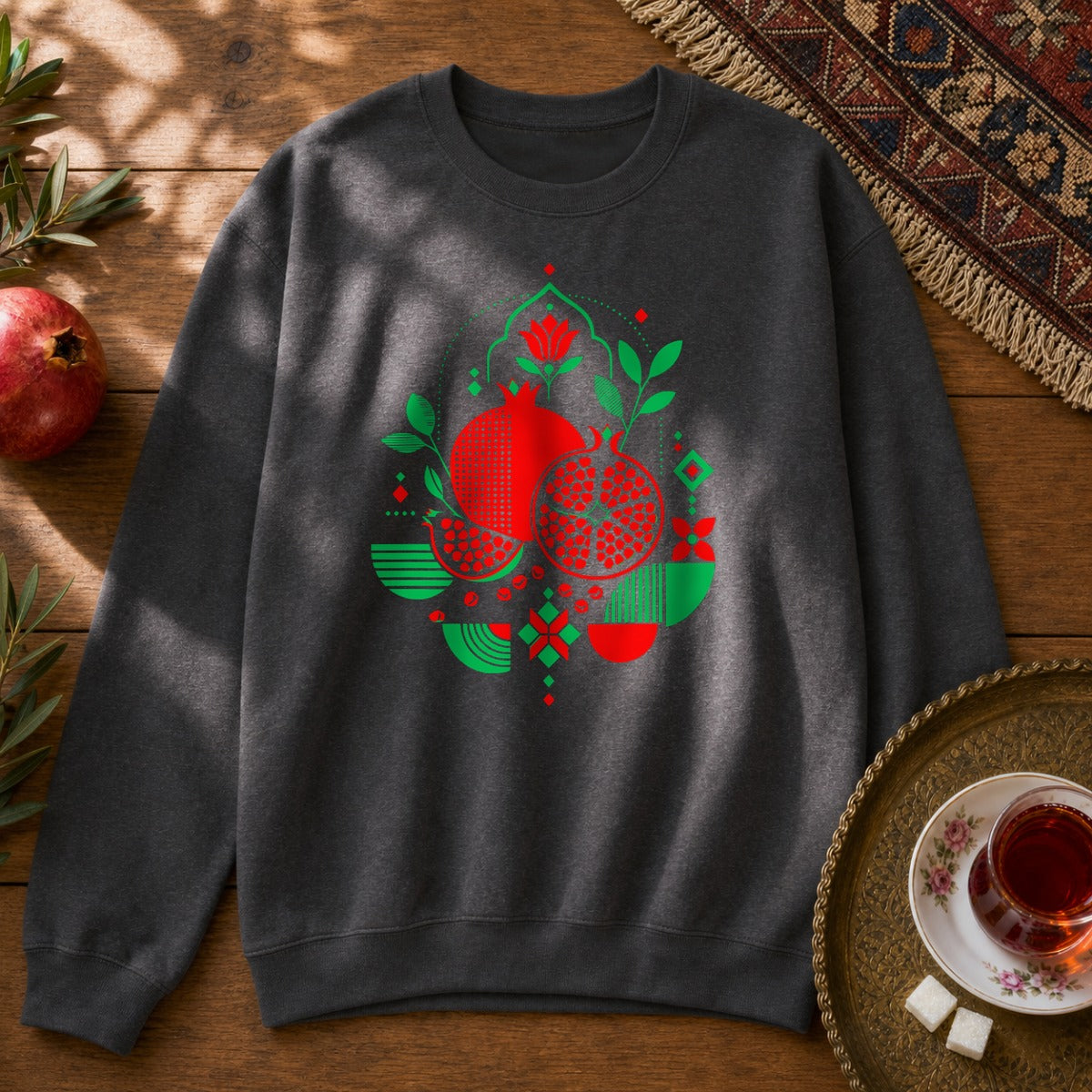Pomegranate Sweatshirt - Dark Heather