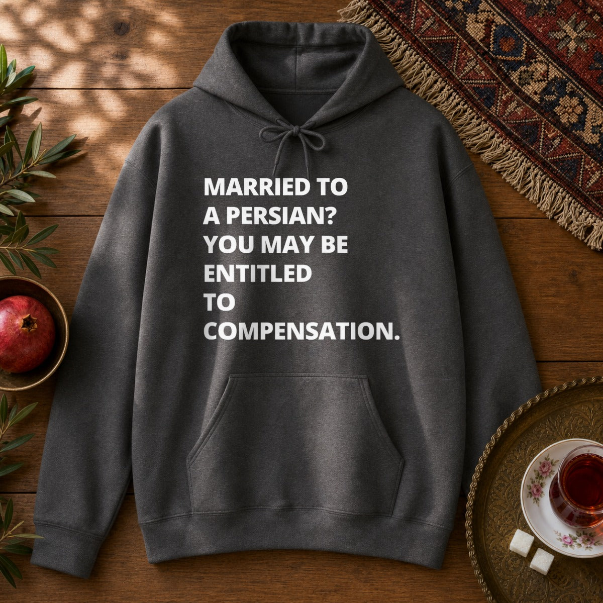 Married to a Persian? Hoodie - Dark Heather