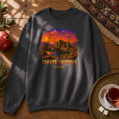 Takhte Soleyman - Pixel Art Sweatshirt - Dark Heather