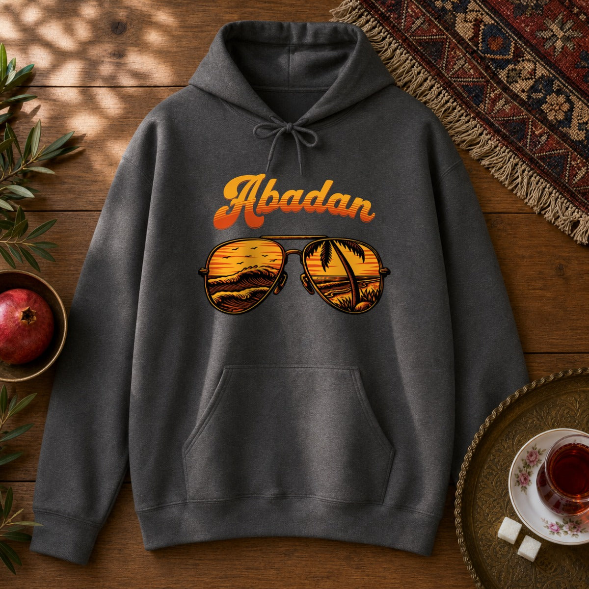Abadan Sunglasses Hoodie - Dark Heather