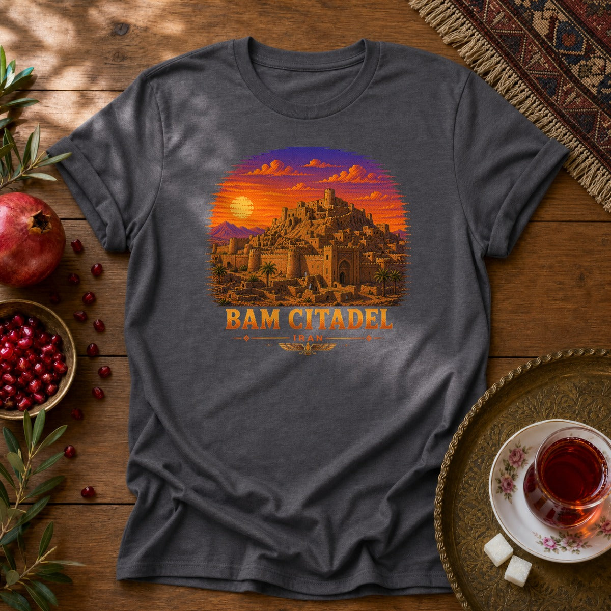 Bam Citadel - Pixel Art Unisex T-Shirt - Dark Heather
