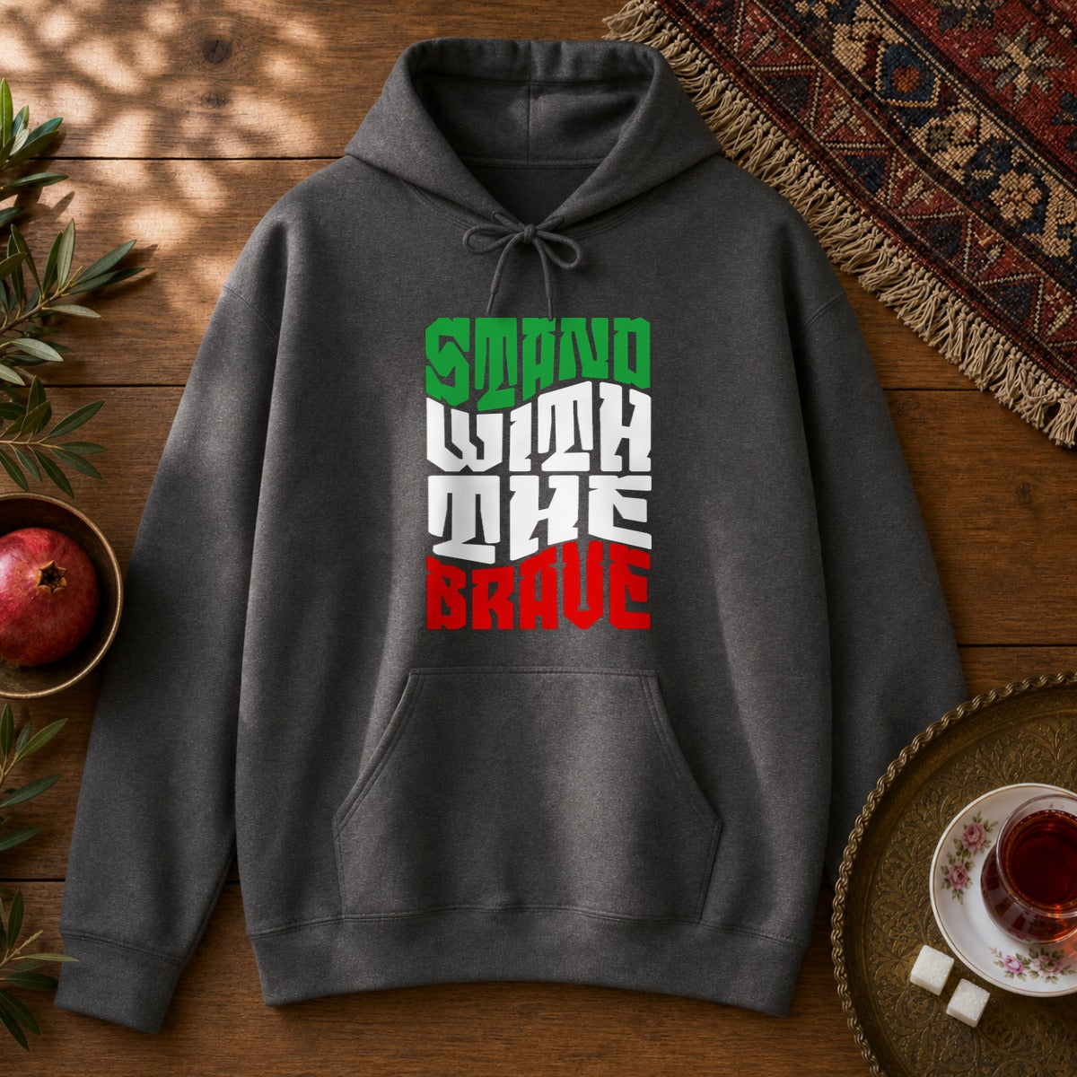 Stand with the Brave Hoodie - Dark Heather