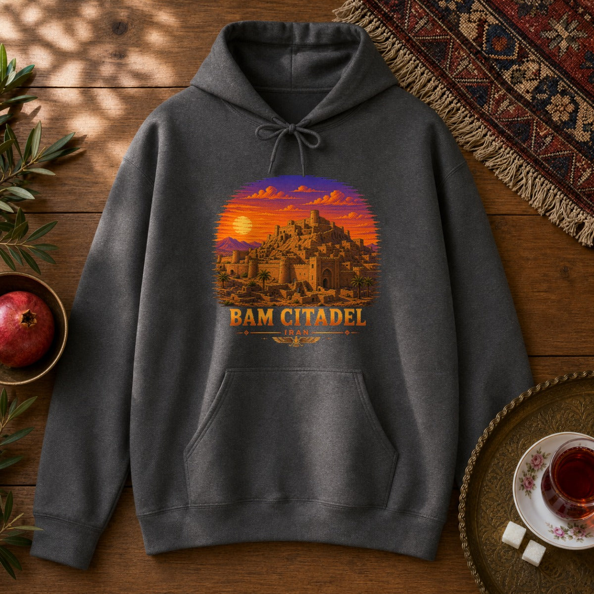 Bam Citadel - Pixel Art Hoodie - Dark Heather