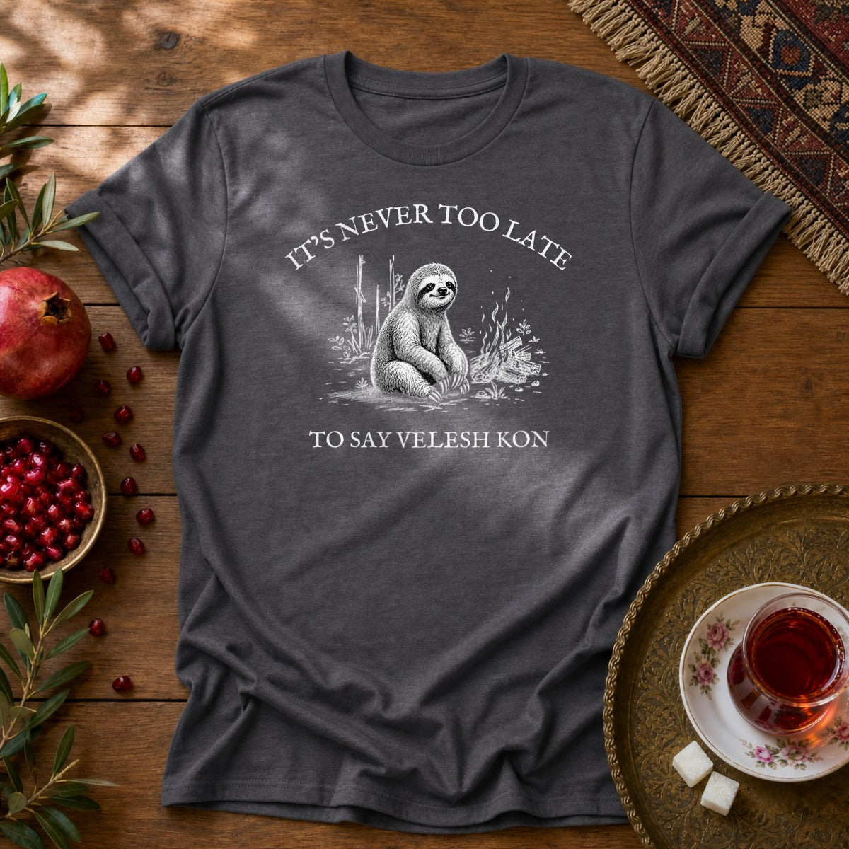 Velesh Kon Sloth Unisex T-Shirt - Dark Heather
