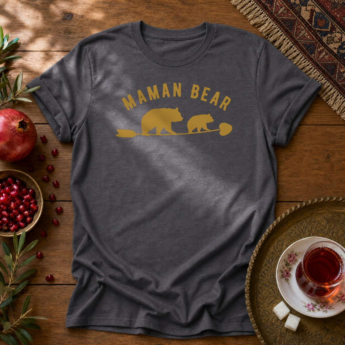 Maman Bear Unisex T-Shirt - Dark Heather