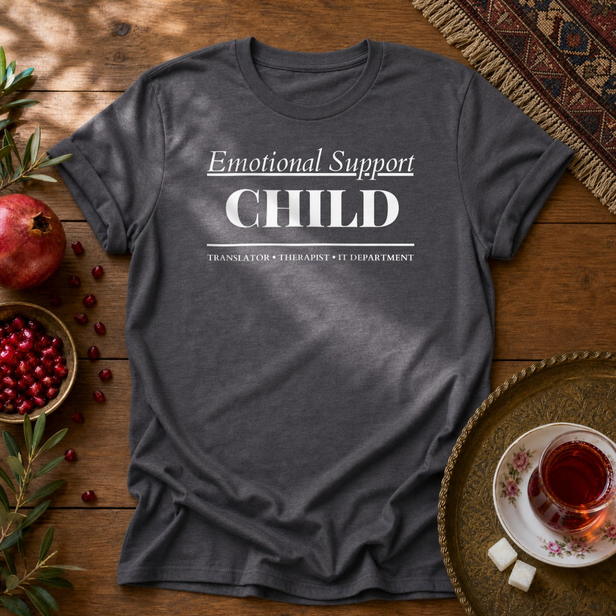 Emotional Support Child Unisex T-Shirt - Dark Heather