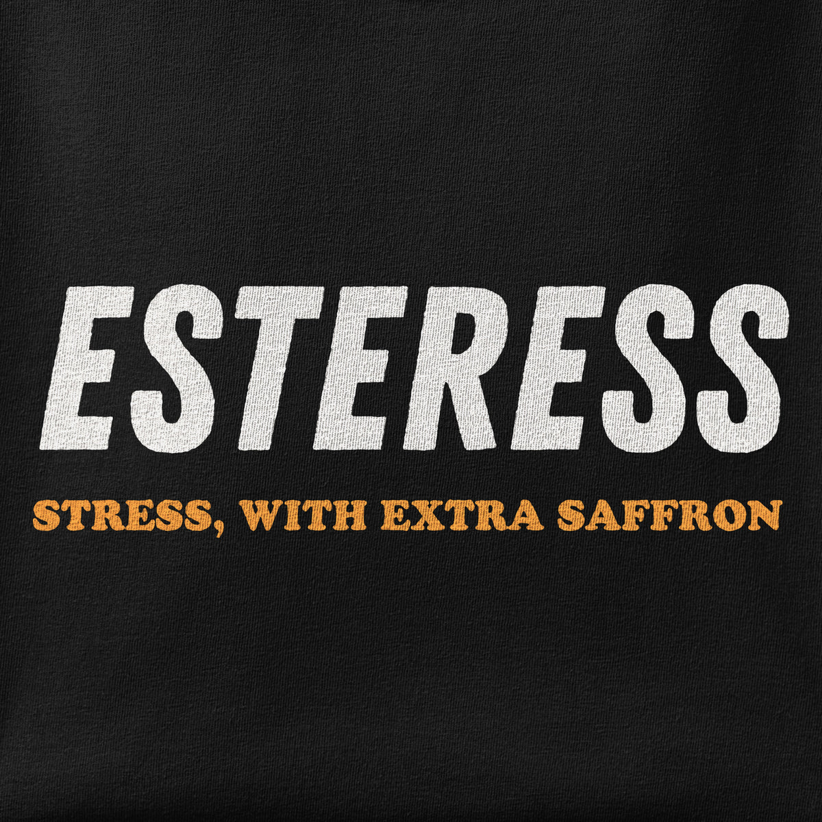 Close-up of the Esteress print showing ink detail on the fabric