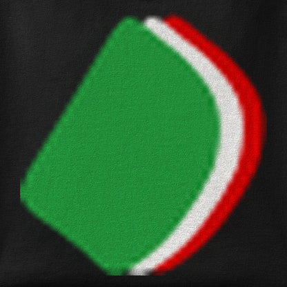 Close-up of the Flag Noqte print showing ink detail on the fabric