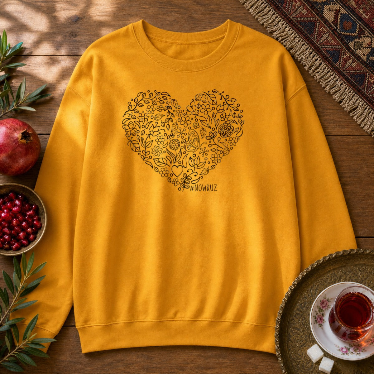 Nowruz Heart Sweatshirt - Gold