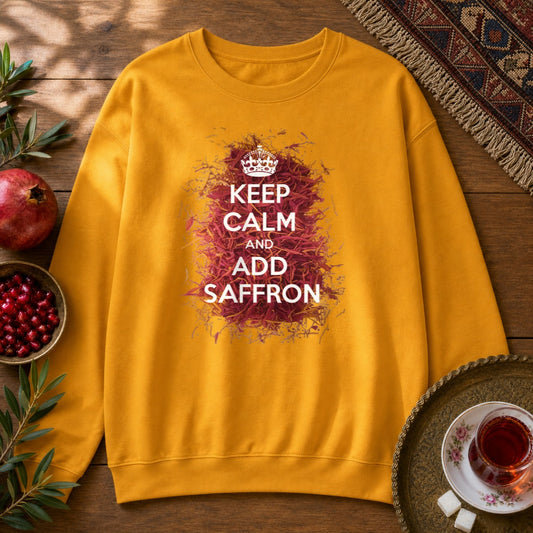 Keep Calm and Add Saffron Sweatshirt - Gold