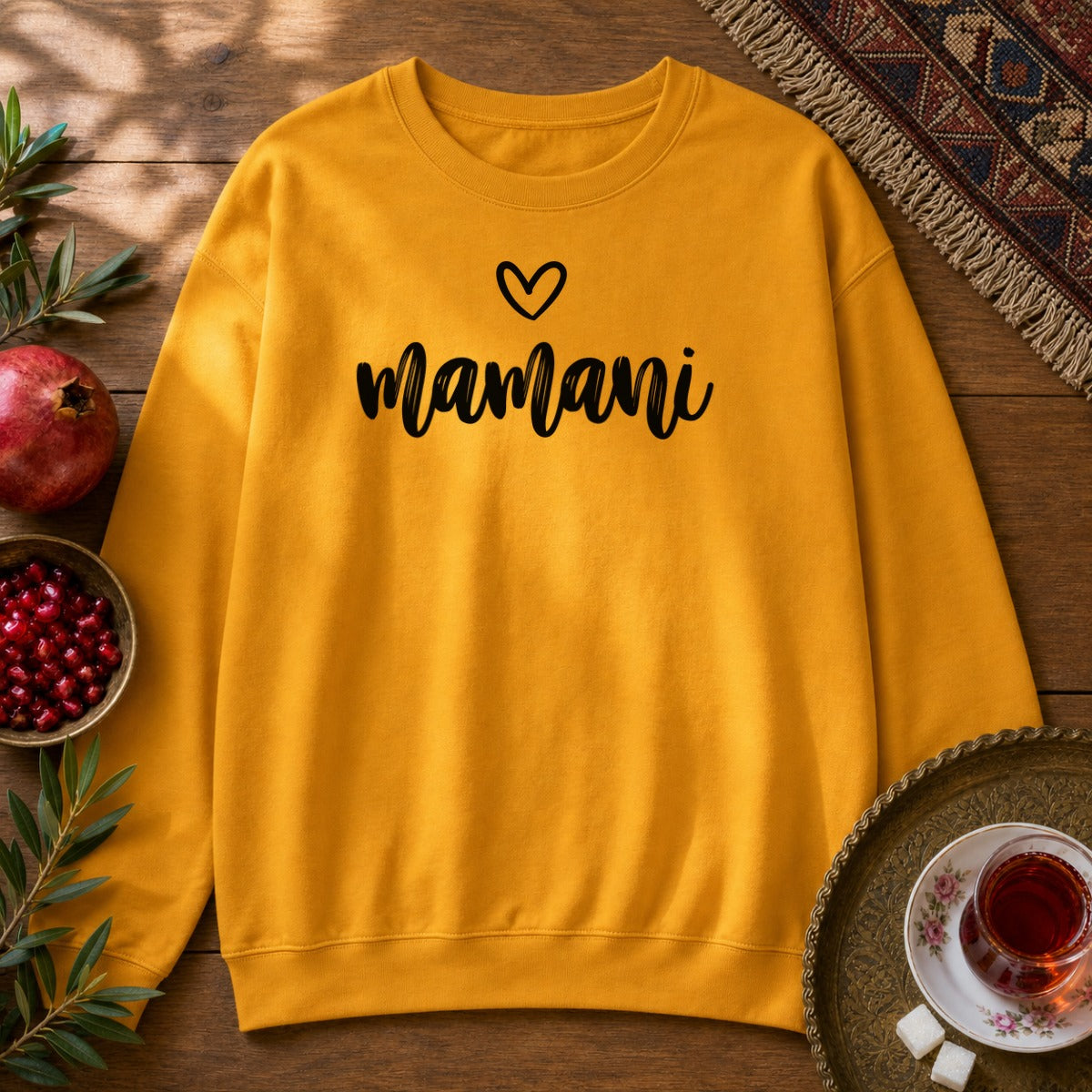 Mamani Heart Sweatshirt - Gold