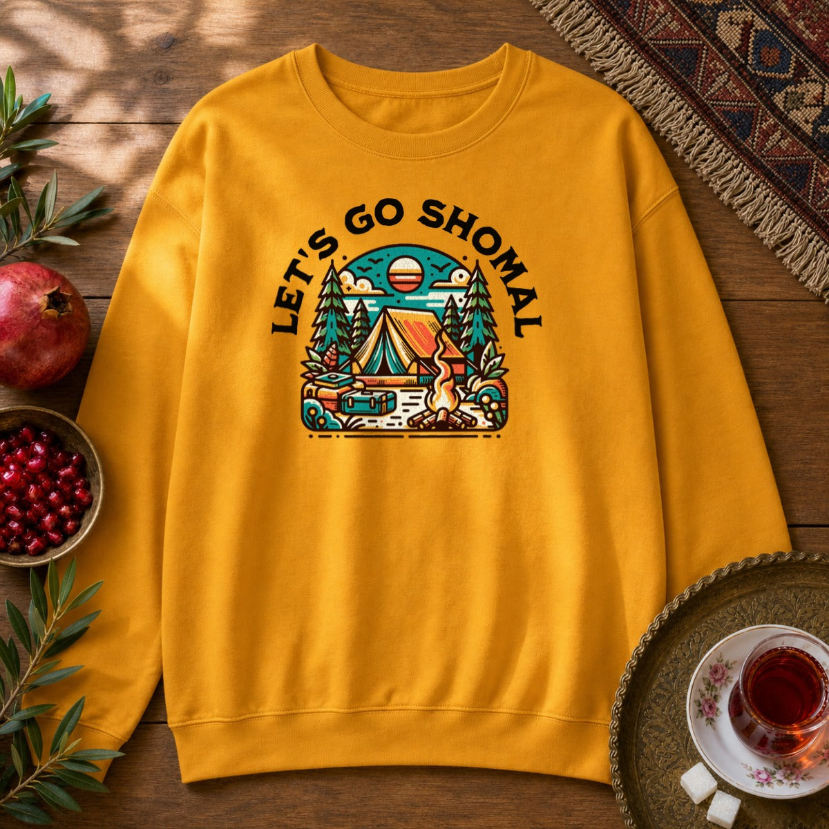 Let's Go Shomal Sweatshirt - Gold